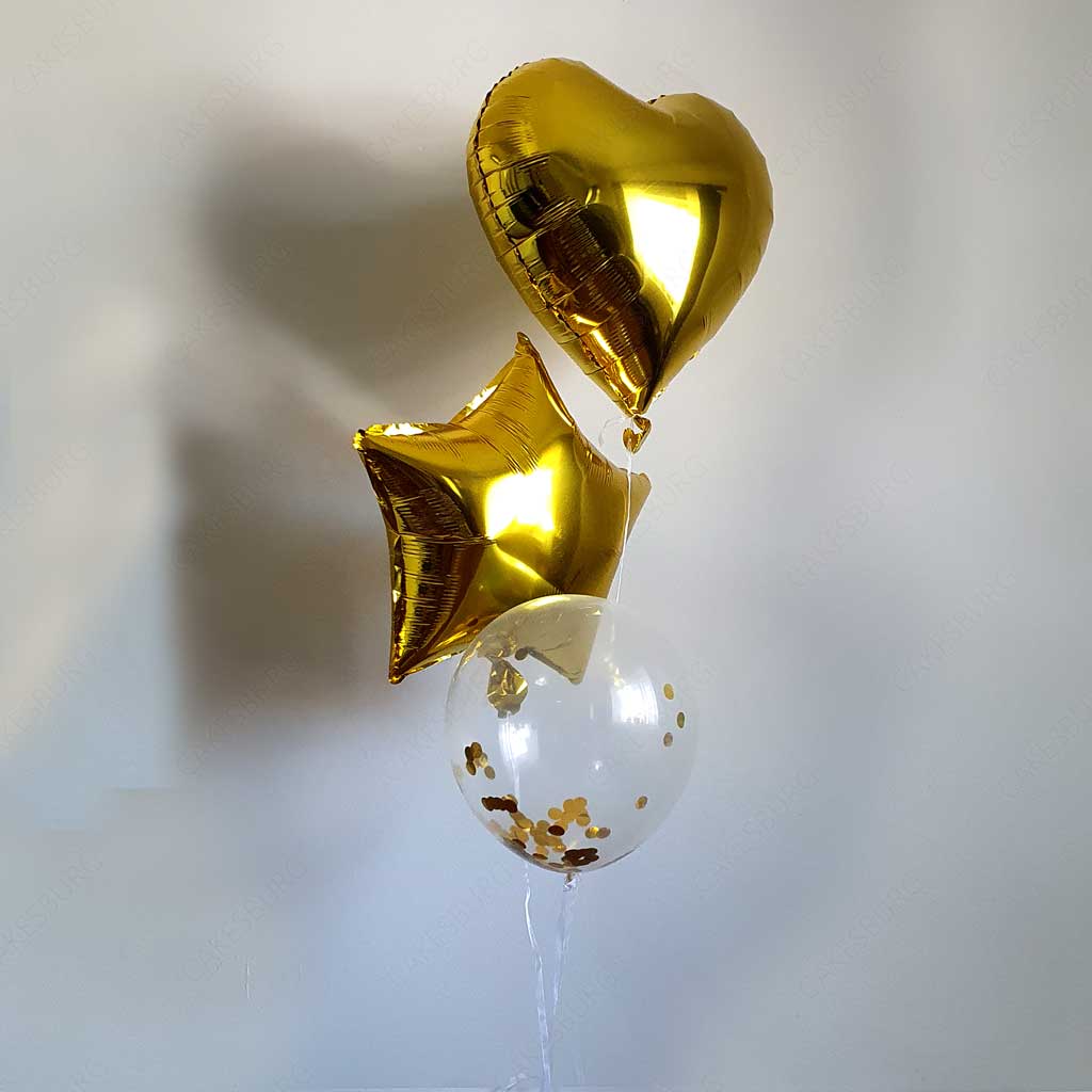 18 Inches Gold Inflated Balloon Bouquet