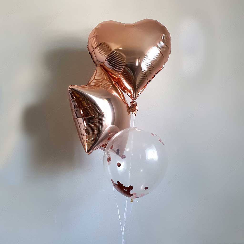 18 Inches Rose Gold Inflated Balloon Bouquet