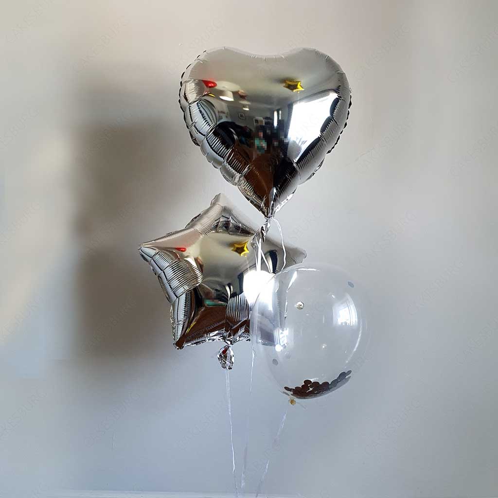 18 Inches Silver Inflated Balloon Bouquet