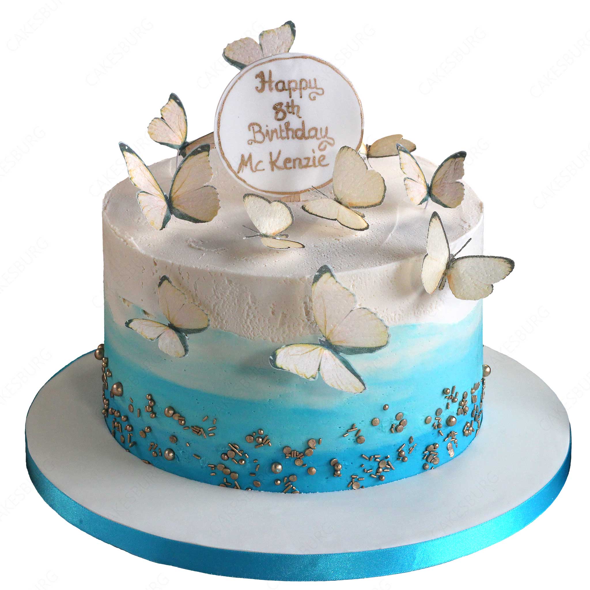 Buttercream Butterfly Golden Sprinkles Cake