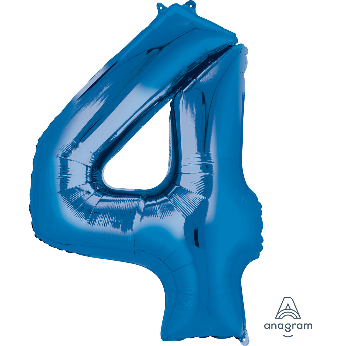 34" Blue - Number 4 - Foil Balloon (HELIUM FILLED)