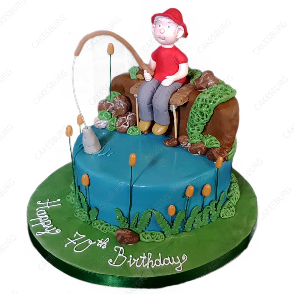 Fishing Cake Topper, Personalised Fishing Cake Topper, Male