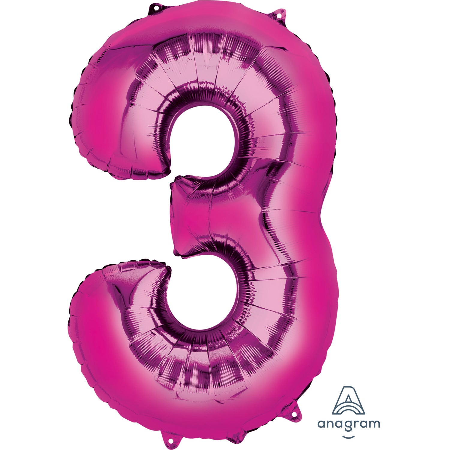 34" Pink - Number 3 - Foil Balloon (HELIUM FILLED)