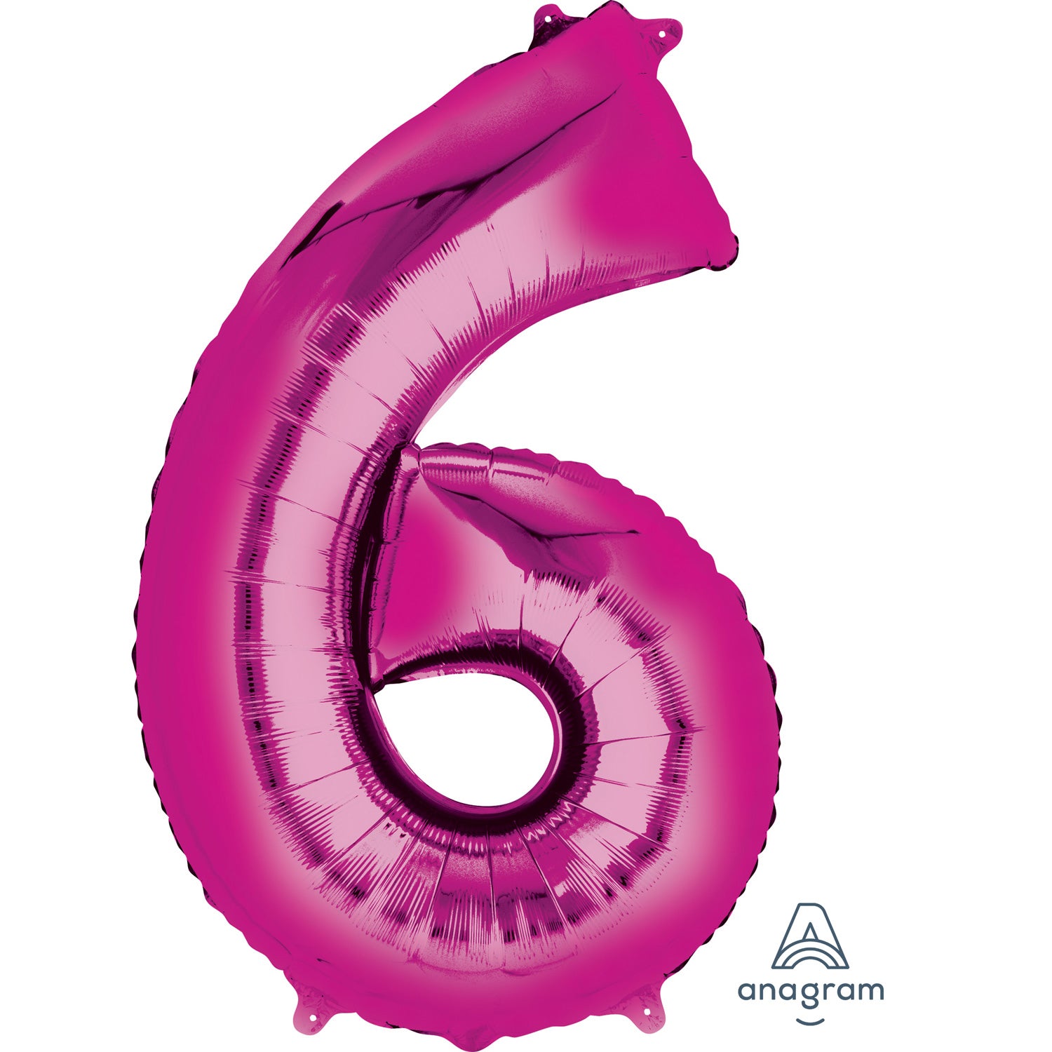 34" Pink- Number 6 - Foil Balloon (HELIUM FILLED)