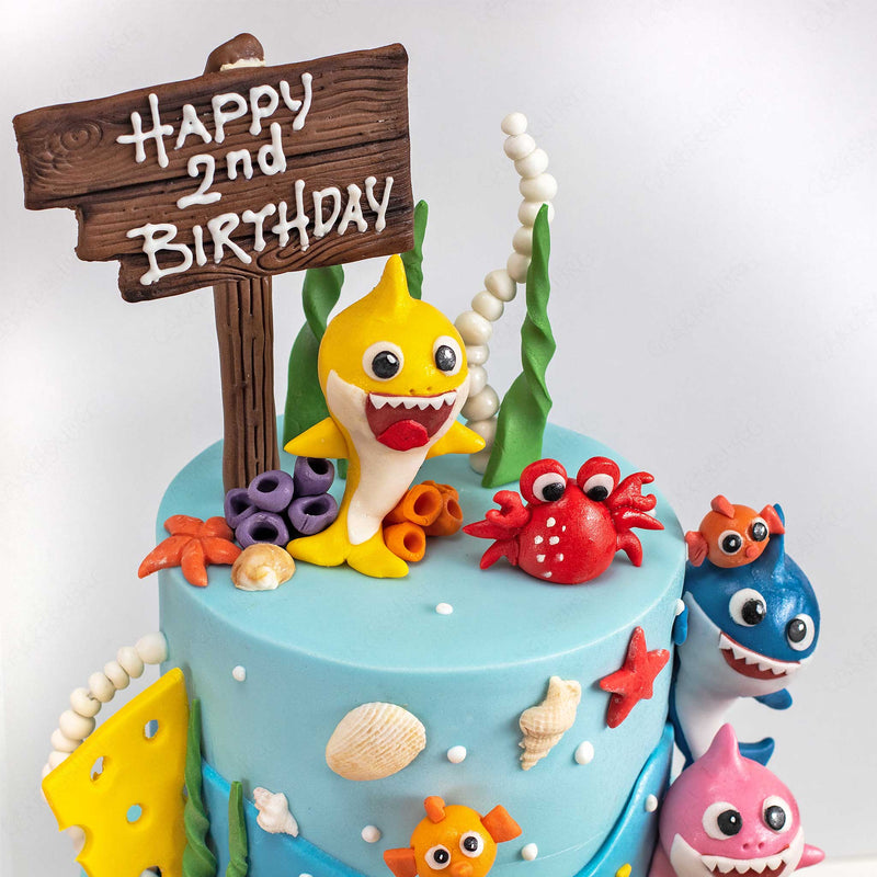 Amazon.com: Edible Baby Shark Cake Birthday Party Topper Image Decoration  Frosting 1/4 Sheet : Grocery & Gourmet Food