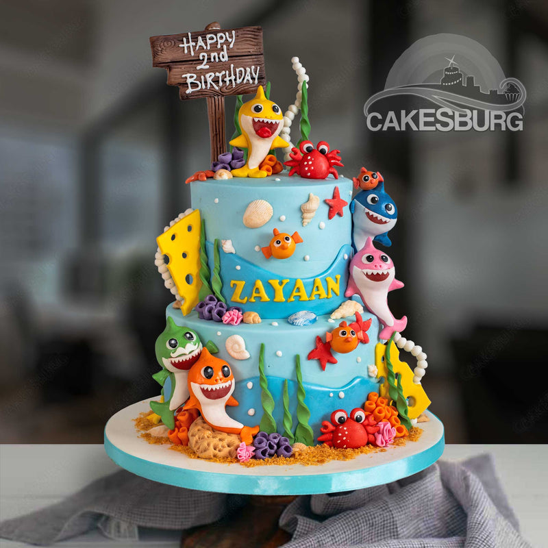 Two-tier Baby Shark Cake - CakeIndulge PH