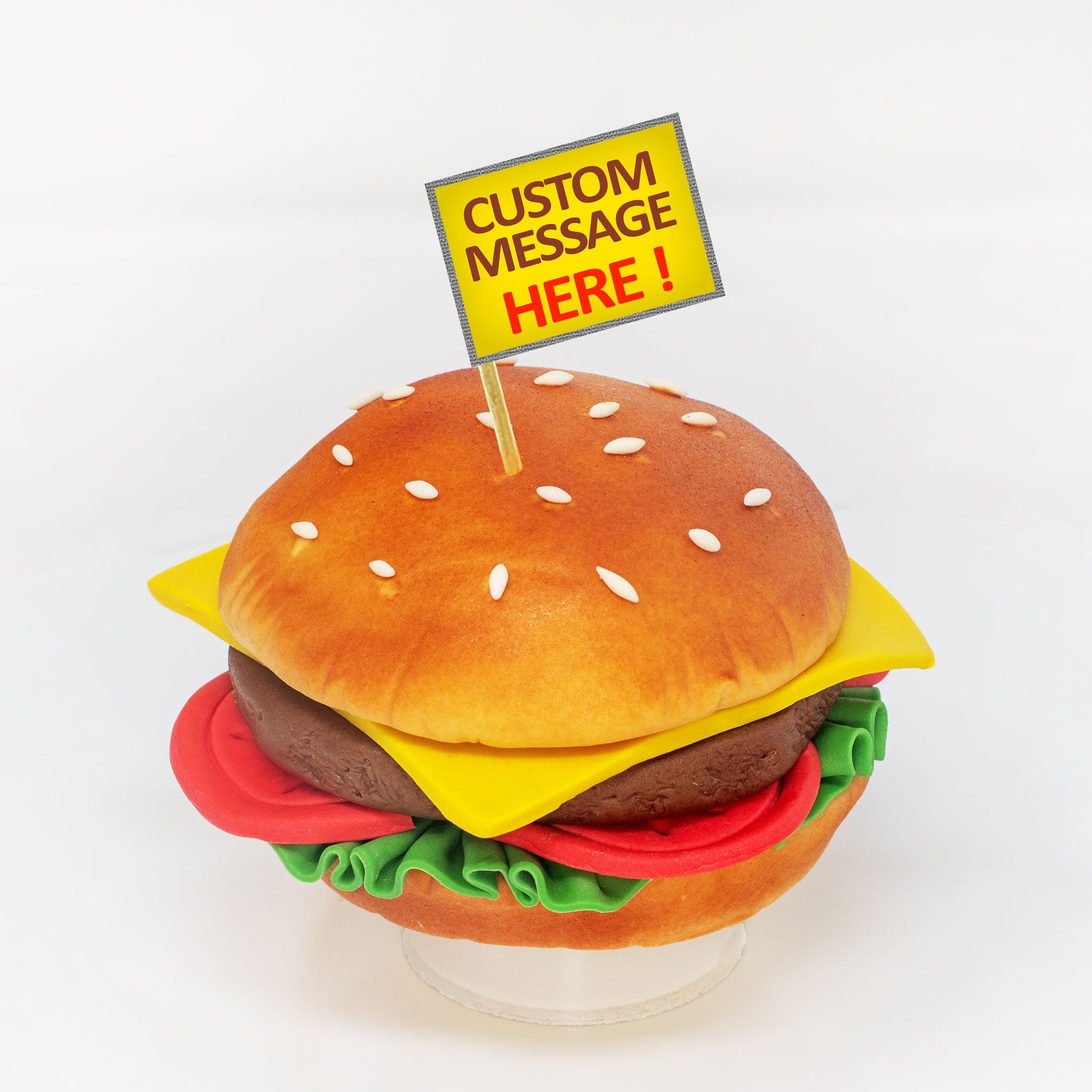 Edible Custom Fondant 3D Burger and French Fries Cake Topper
