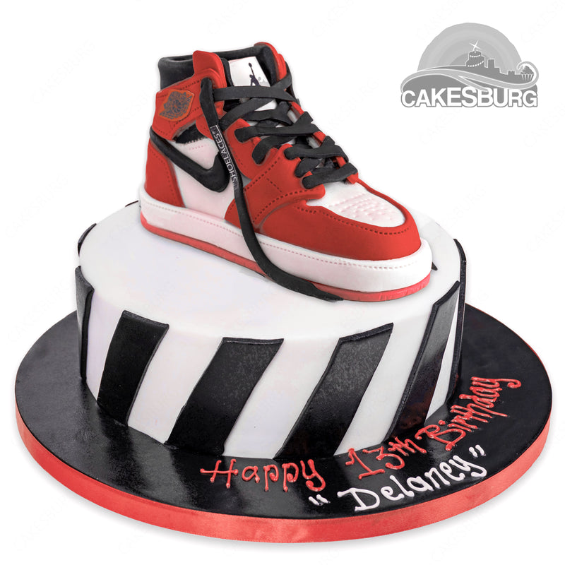 13th Birthday - All Edible hand painted Shoe Cake - Make Our Cake