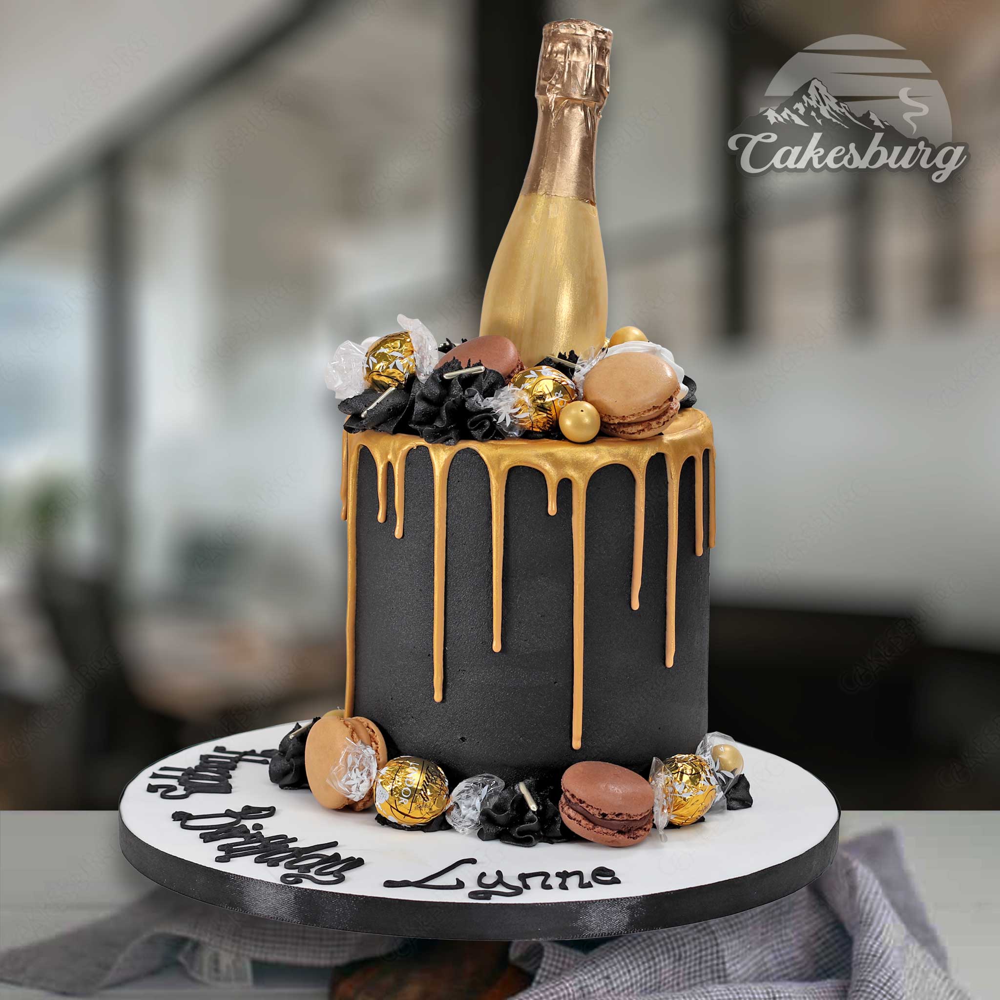 The Golden Silhouette 'Edible Glass' Celebration Cake - [TOP SELLER]