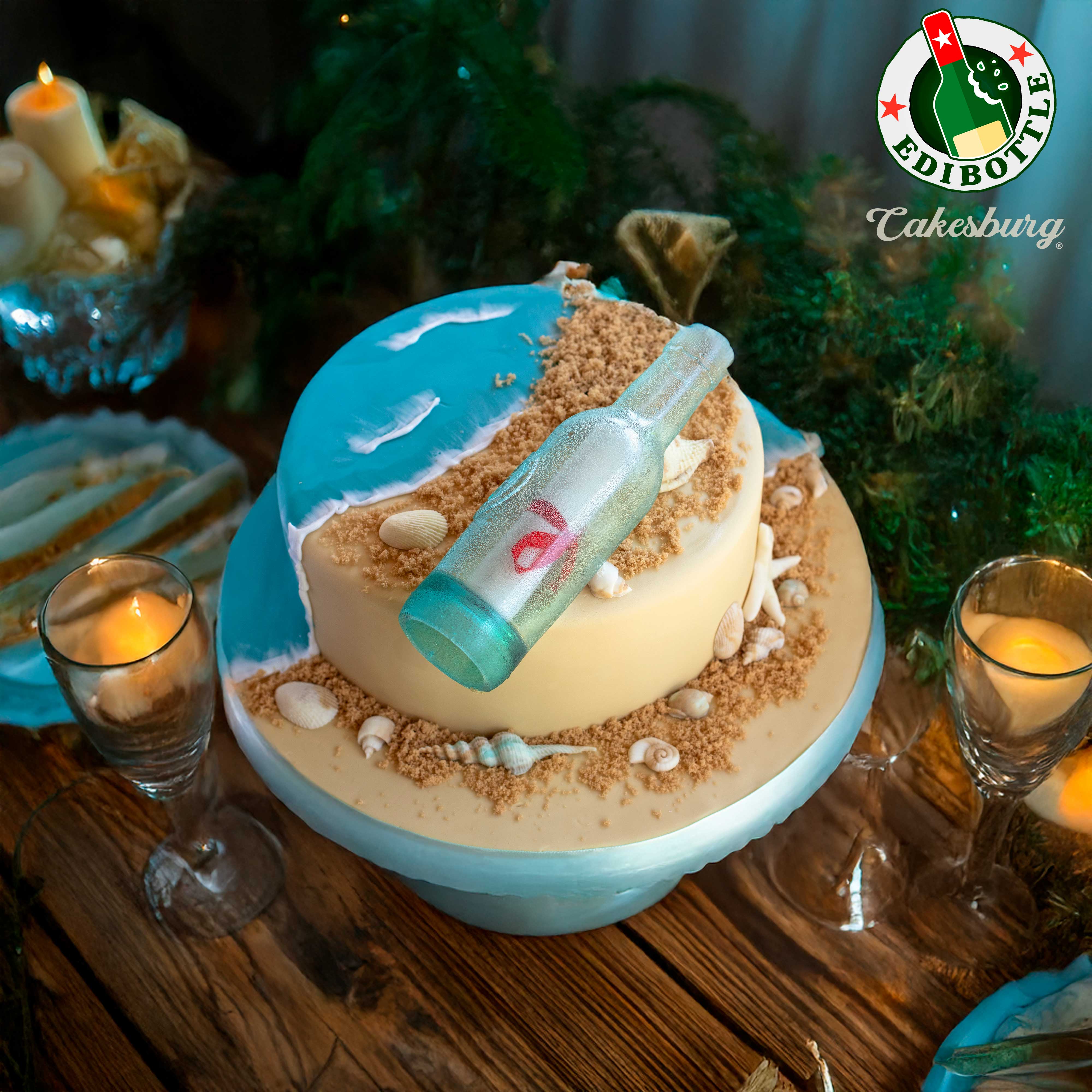 The EdiBottle™ Signature: Message in a Bottle Cake