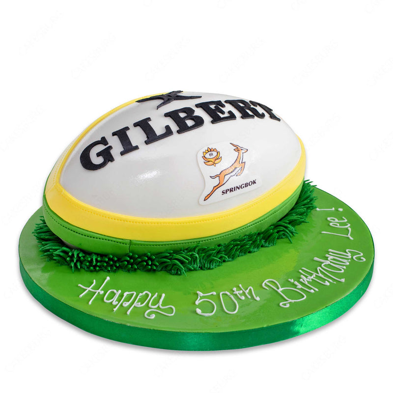 Springbok Rugby Ball Cake