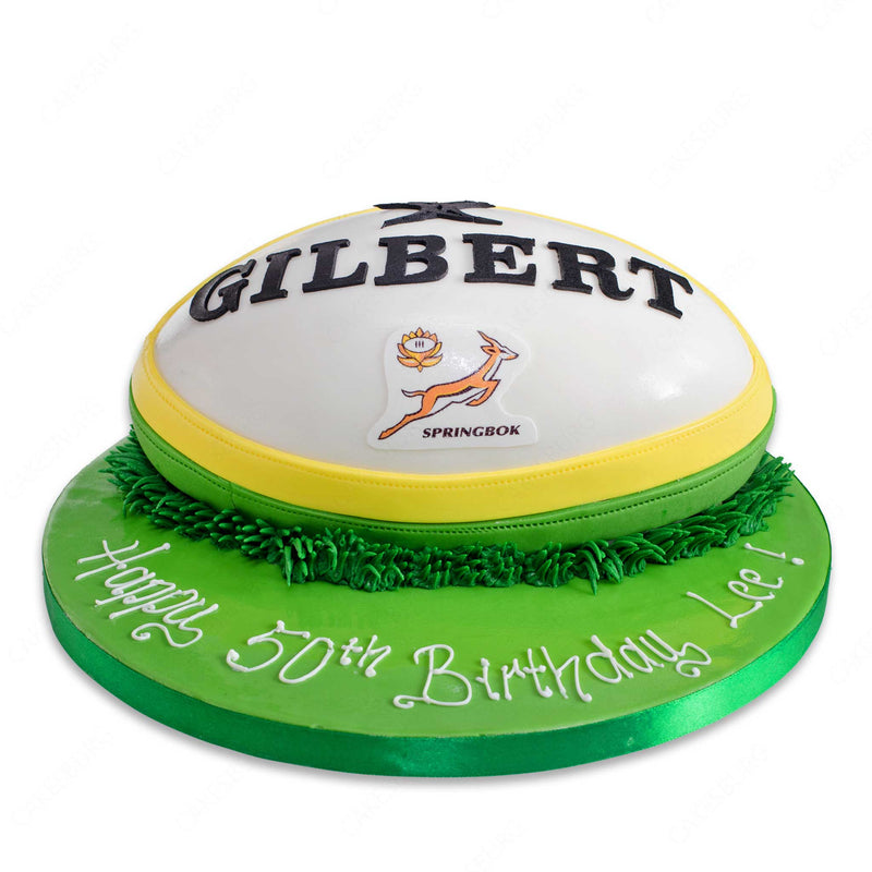 Springbok Rugby Ball Cake