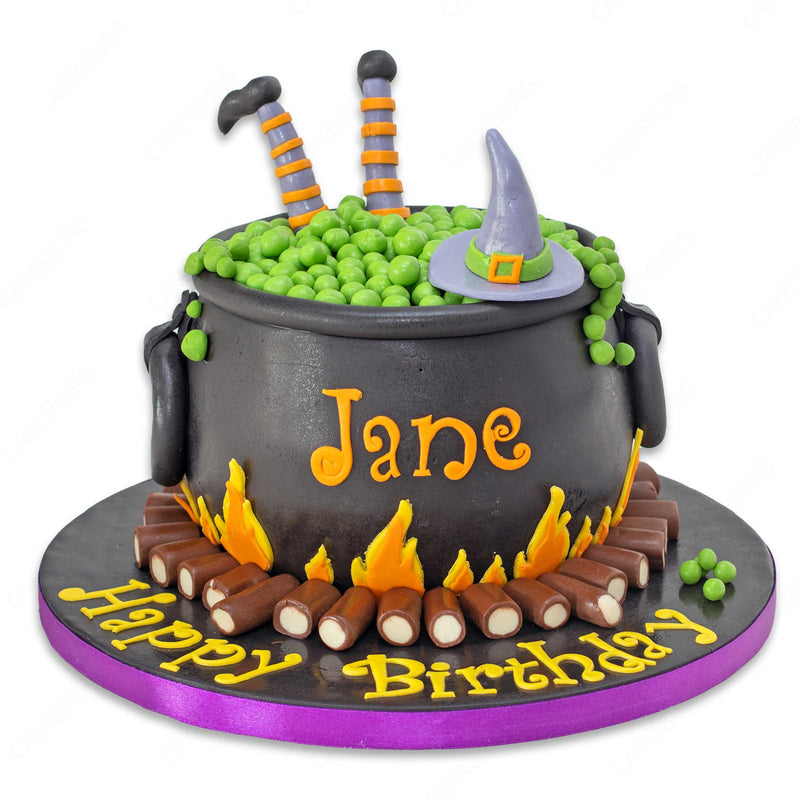 Witch in Cauldron Cake