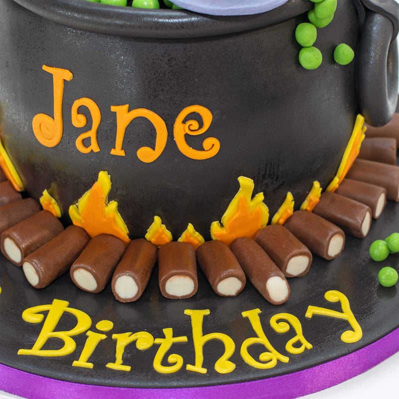 Witch in Cauldron Cake