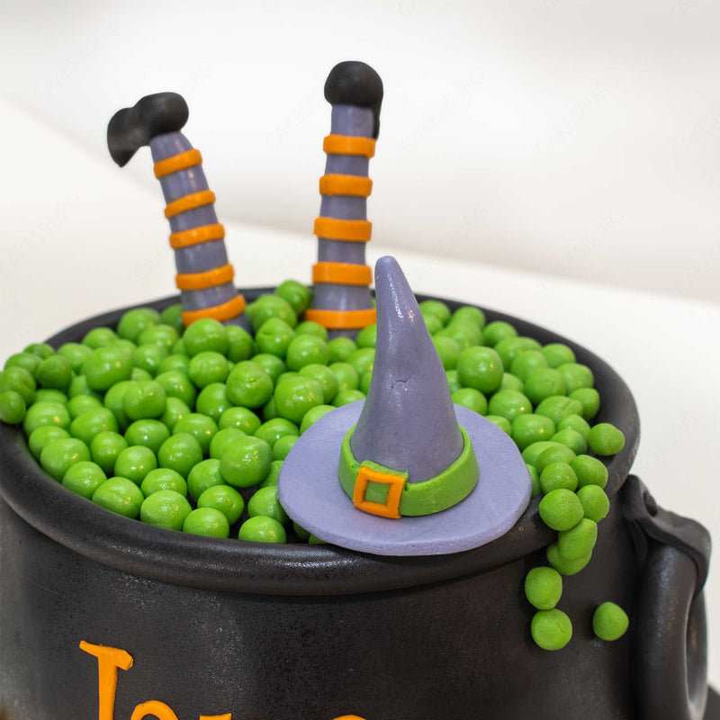 Witch in Cauldron Cake