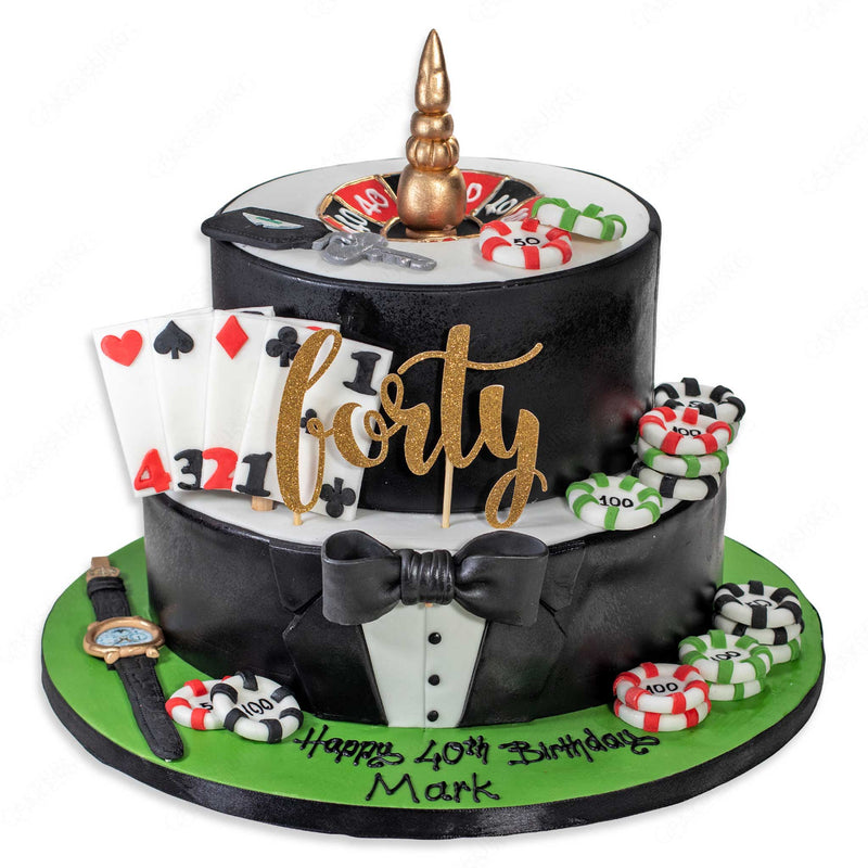 Amazon.com: LaVenty 47Pcs Casino Cake Decoration Set with Happy Birthday  Cake Topper Pick Las Vegas Themed Decoration : Grocery & Gourmet Food