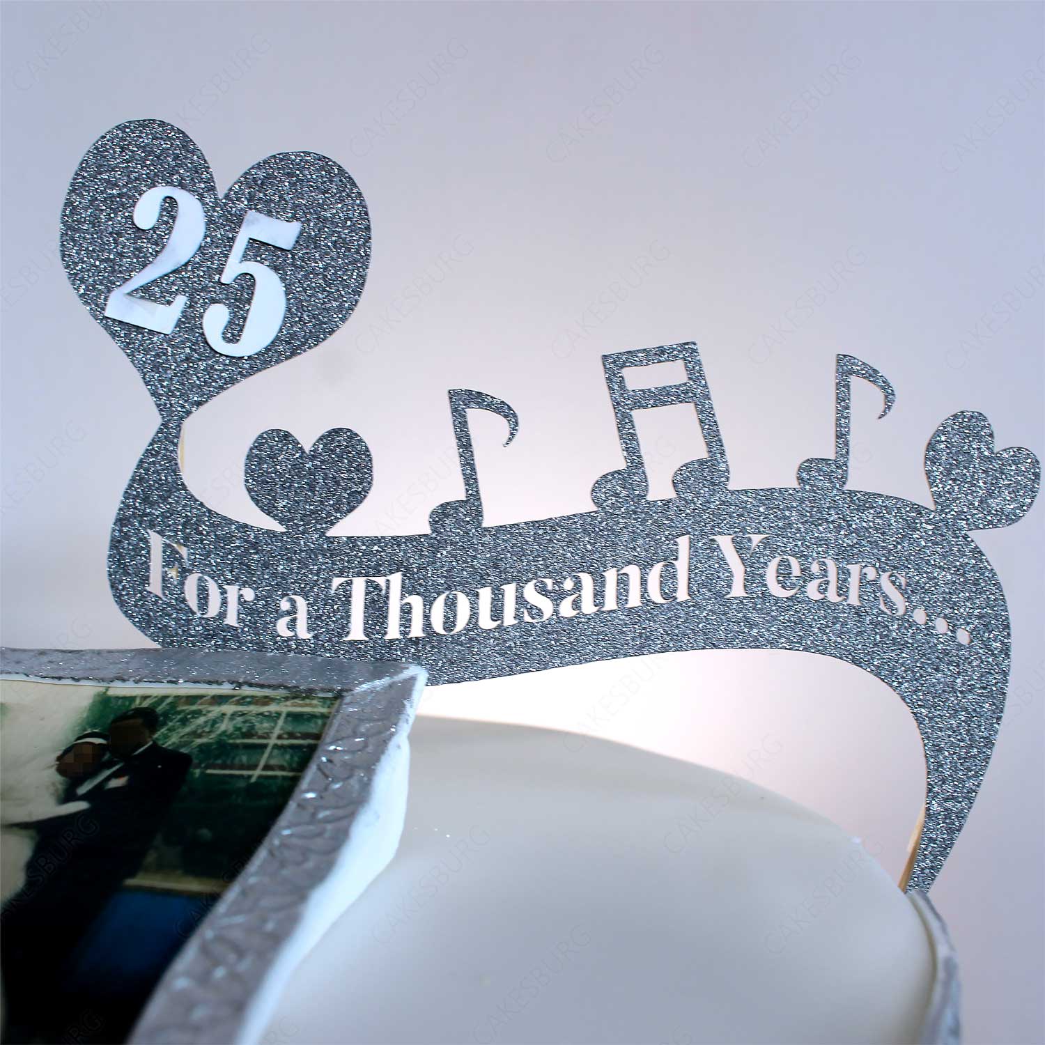 25th Wedding (silver) Anniversary Cake - [TOP SELLER]