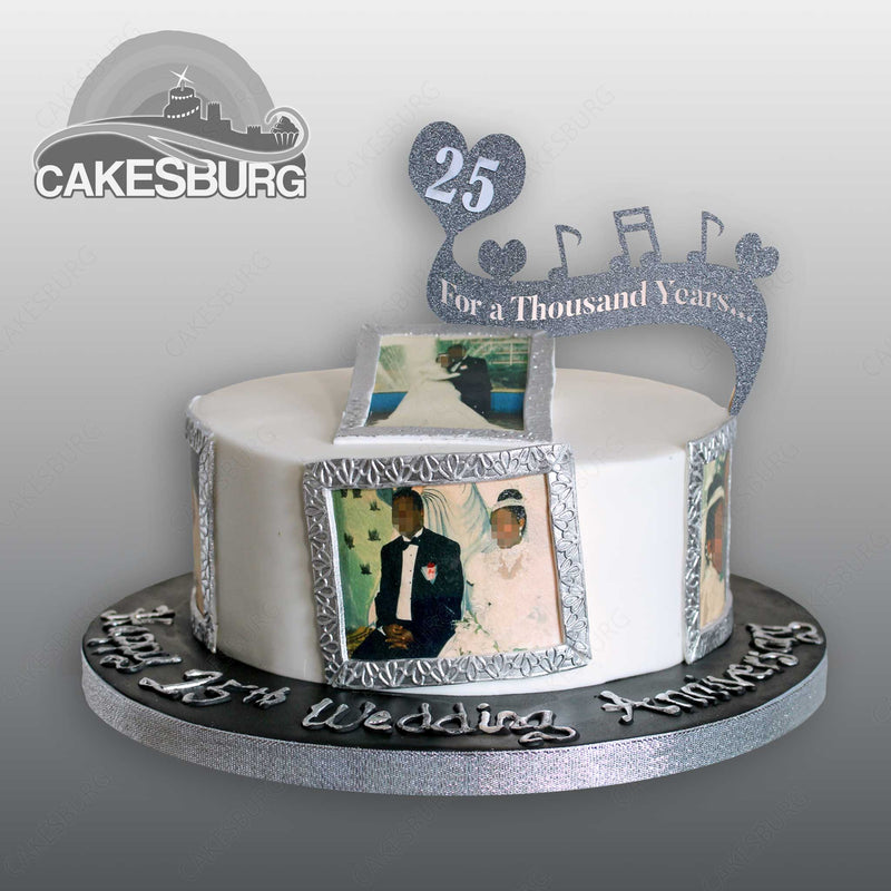 25th Wedding (silver) Anniversary Cake