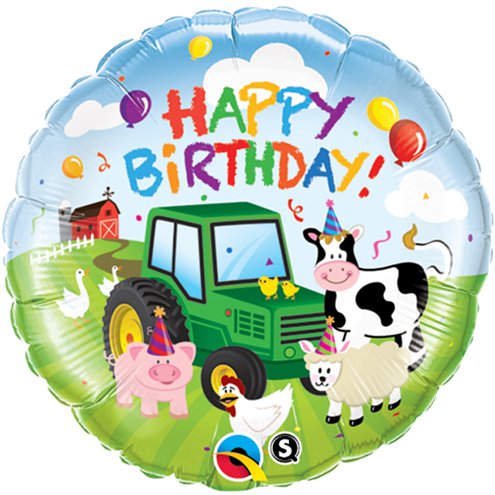 18" Happy Birthday Barnyard Balloon (HELIUM FILLED)