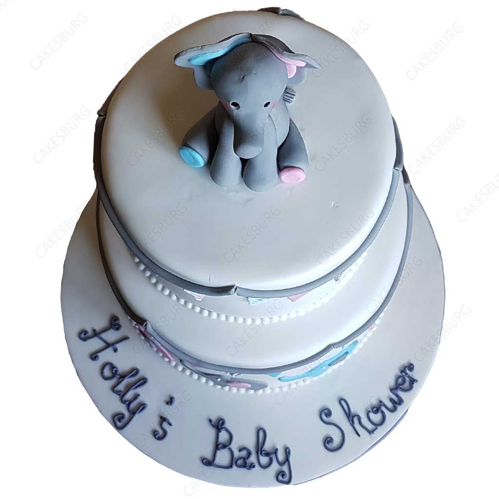 Baby shower elephant cheap cake boy