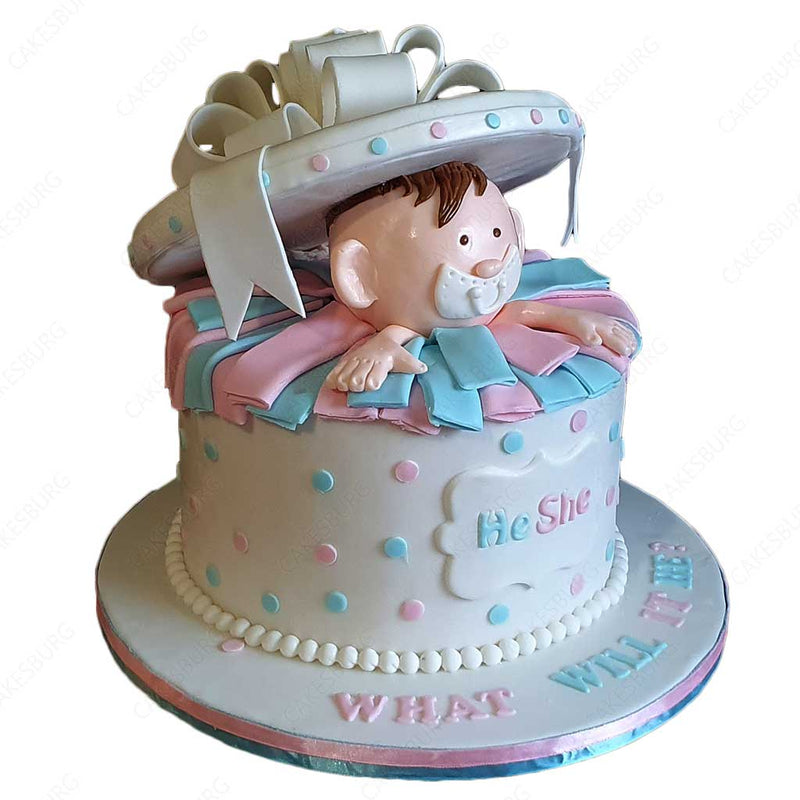 Baby In The Gift Box Cake