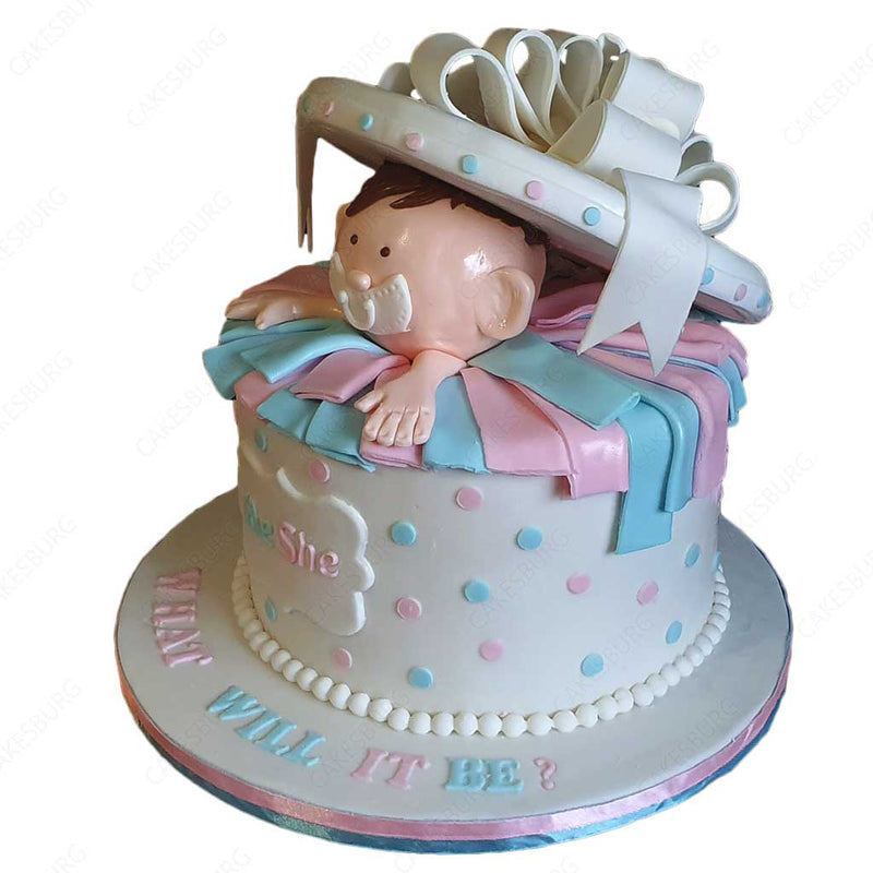 Baby In The Gift Box Cake