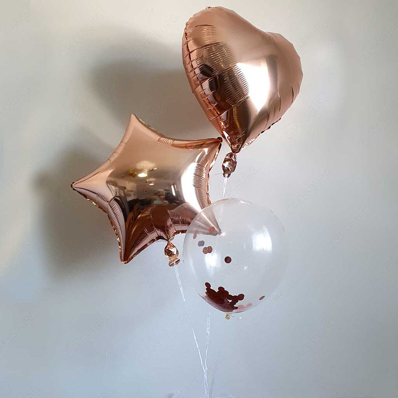 18 Inches Rose Gold Inflated Balloon Bouquet