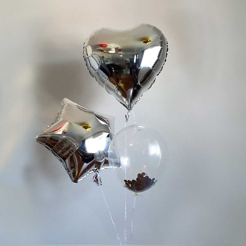 18 Inches Silver Inflated Balloon Bouquet