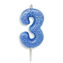 Blue Number Candles (7cm / 2.7")