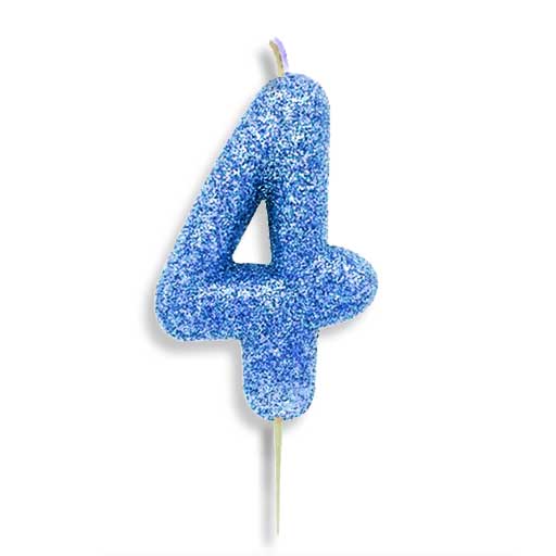 Blue Number Candles (7cm / 2.7")