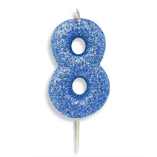 Blue Number Candles (7cm / 2.7")