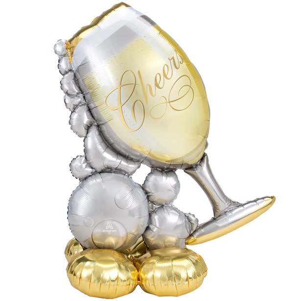 51" Bubbly Wine Glass AirLoonz Foil Balloon (Air Fill)