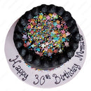 Black Buttercream Cake with Rainbow Sprinkles