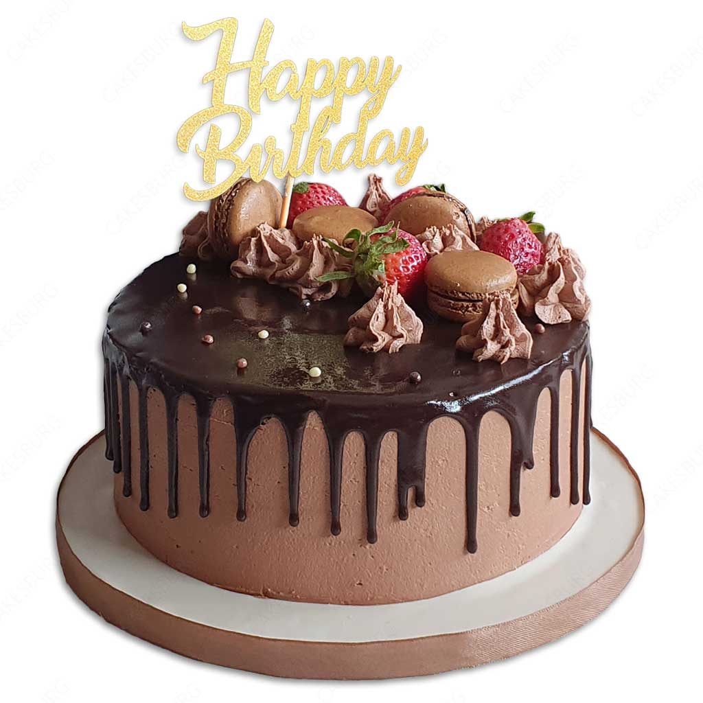 Chocolate Birthday Cake with Buttercream & Ganache - Veena Azmanov