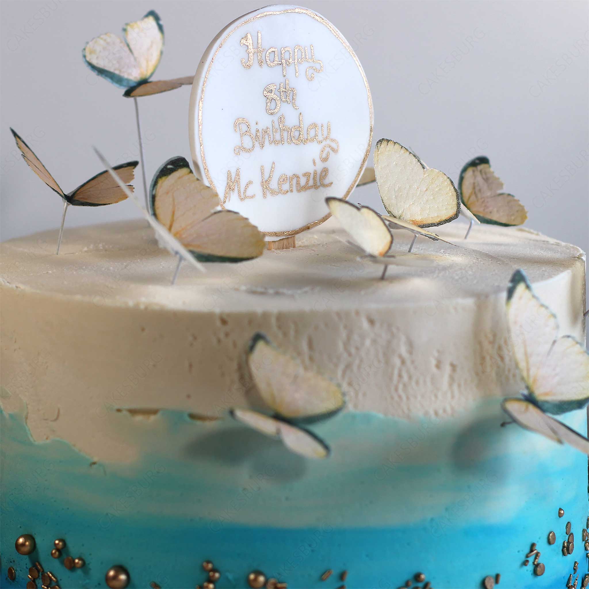 Buttercream Butterfly Golden Sprinkles Cake