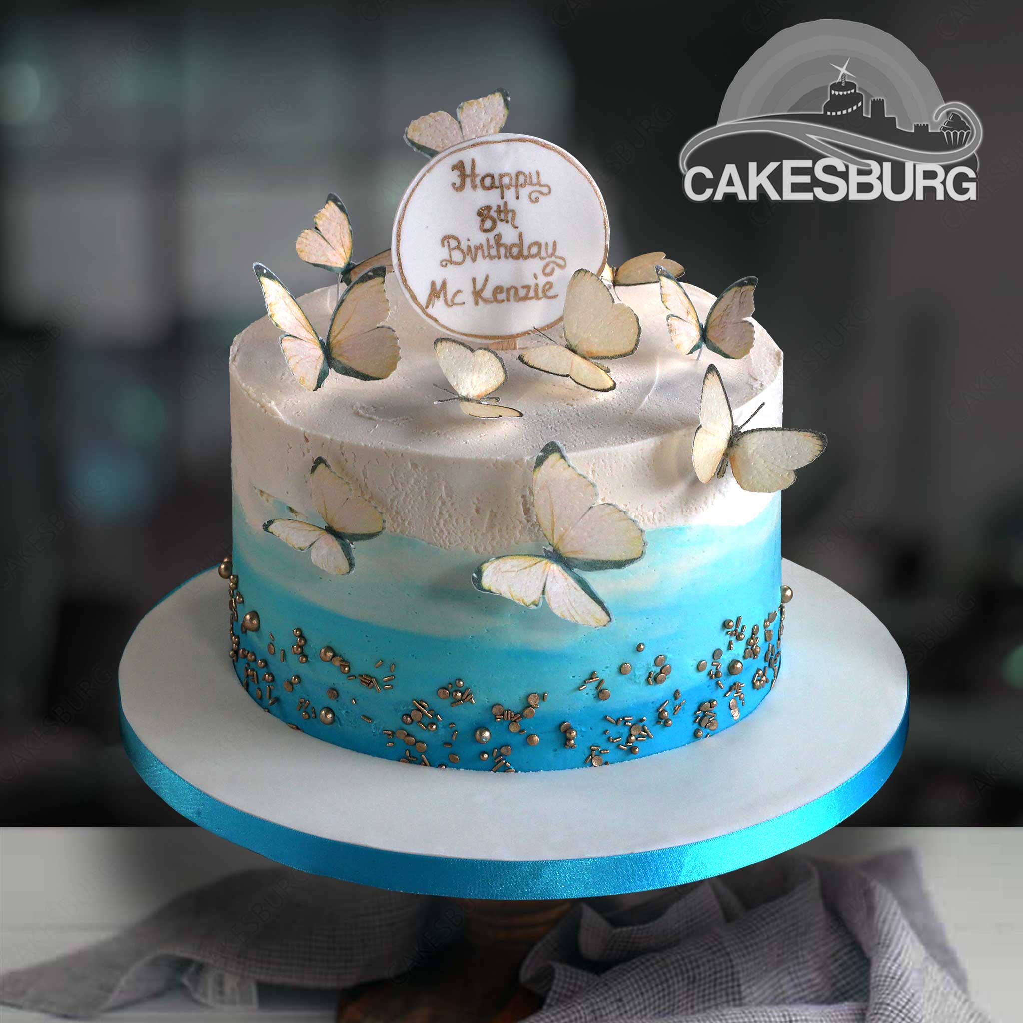 Buttercream Butterfly Golden Sprinkles Cake