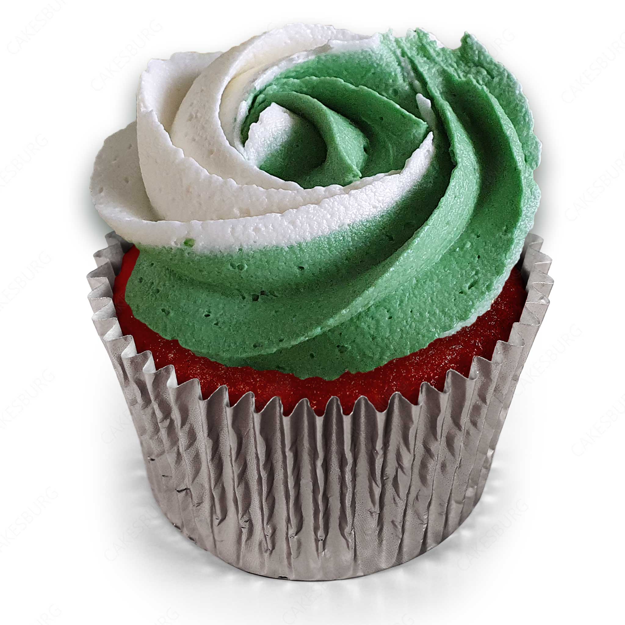 Premium Plain Green Wave Cupcake Box