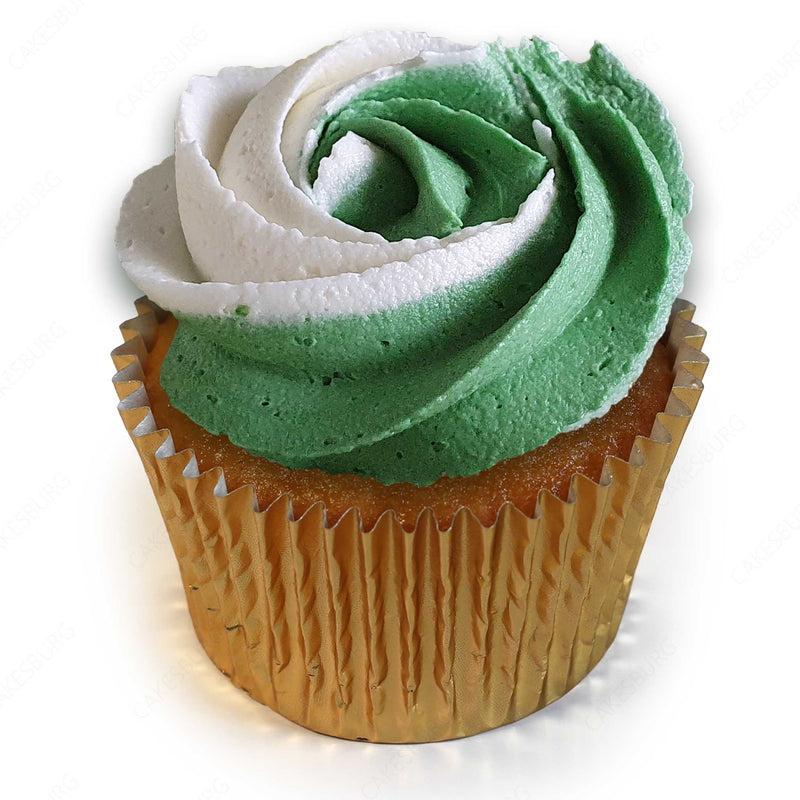 Premium Plain Green Wave Cupcake Box