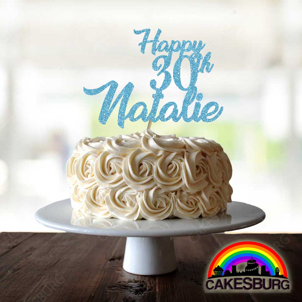 Personalised Glitter Cake Topper