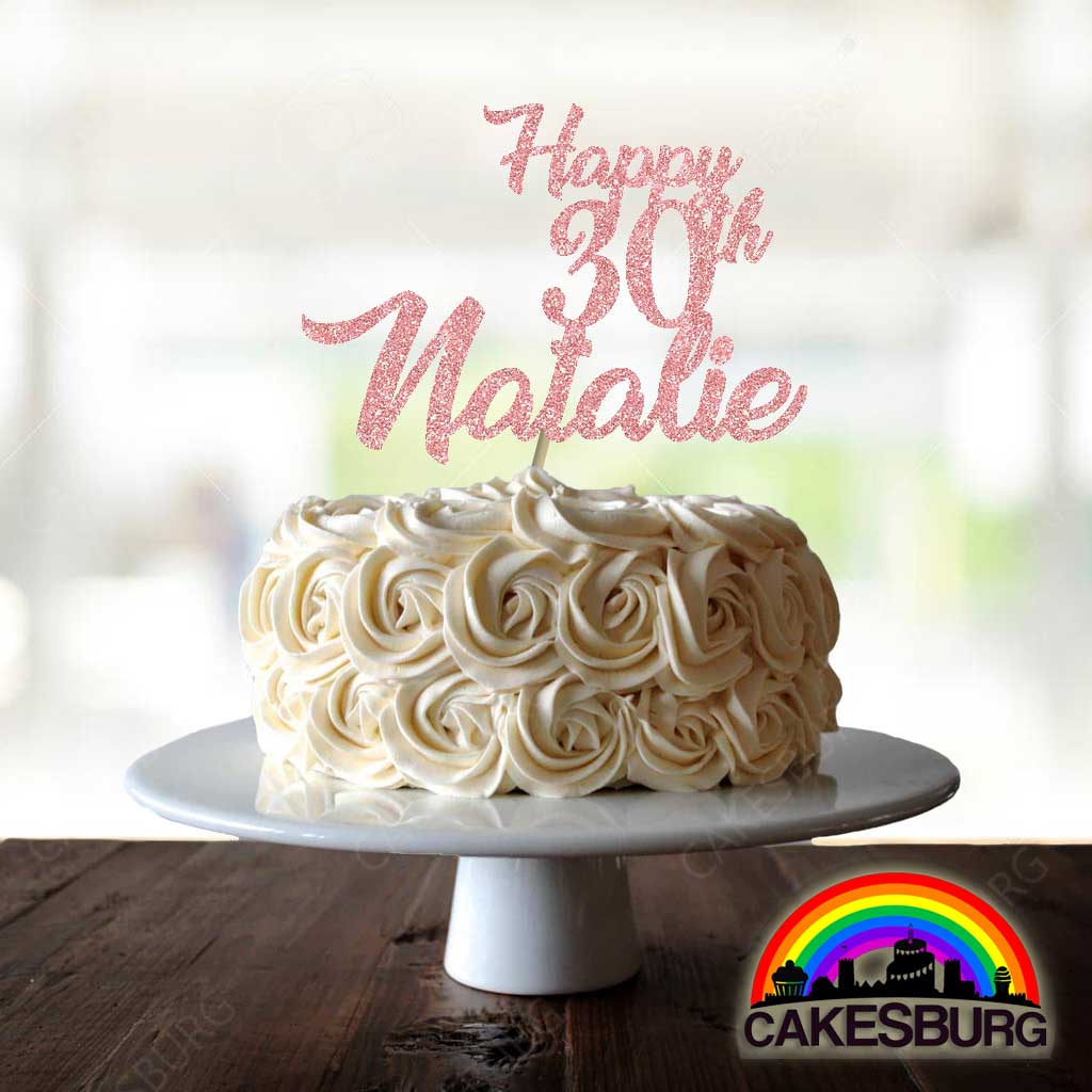 Personalised Glitter Cake Topper