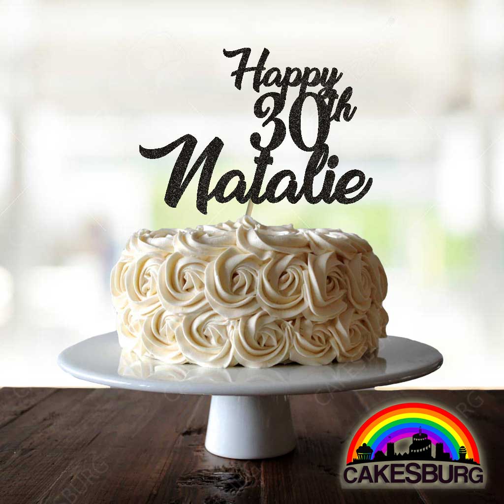 Personalised Glitter Cake Topper