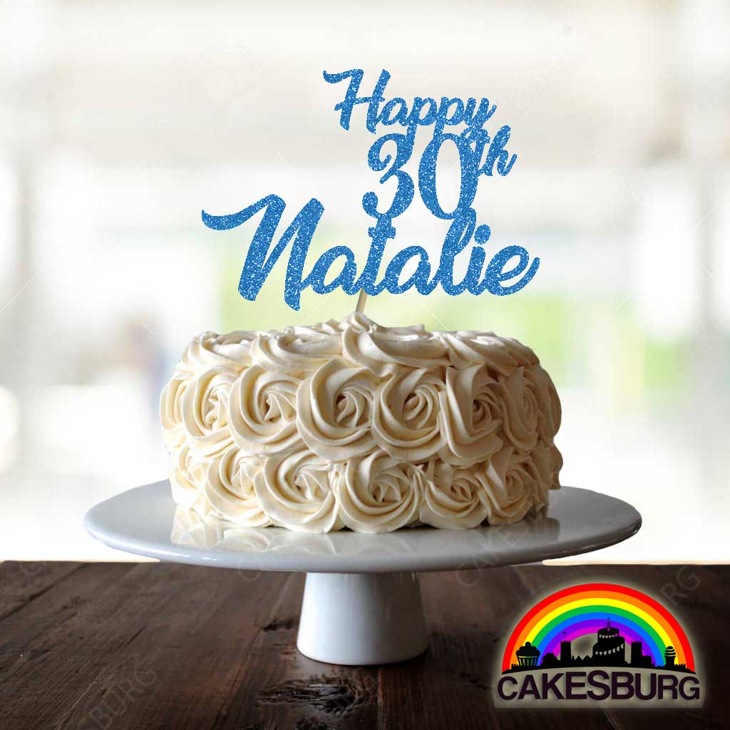 Personalised Glitter Cake Topper