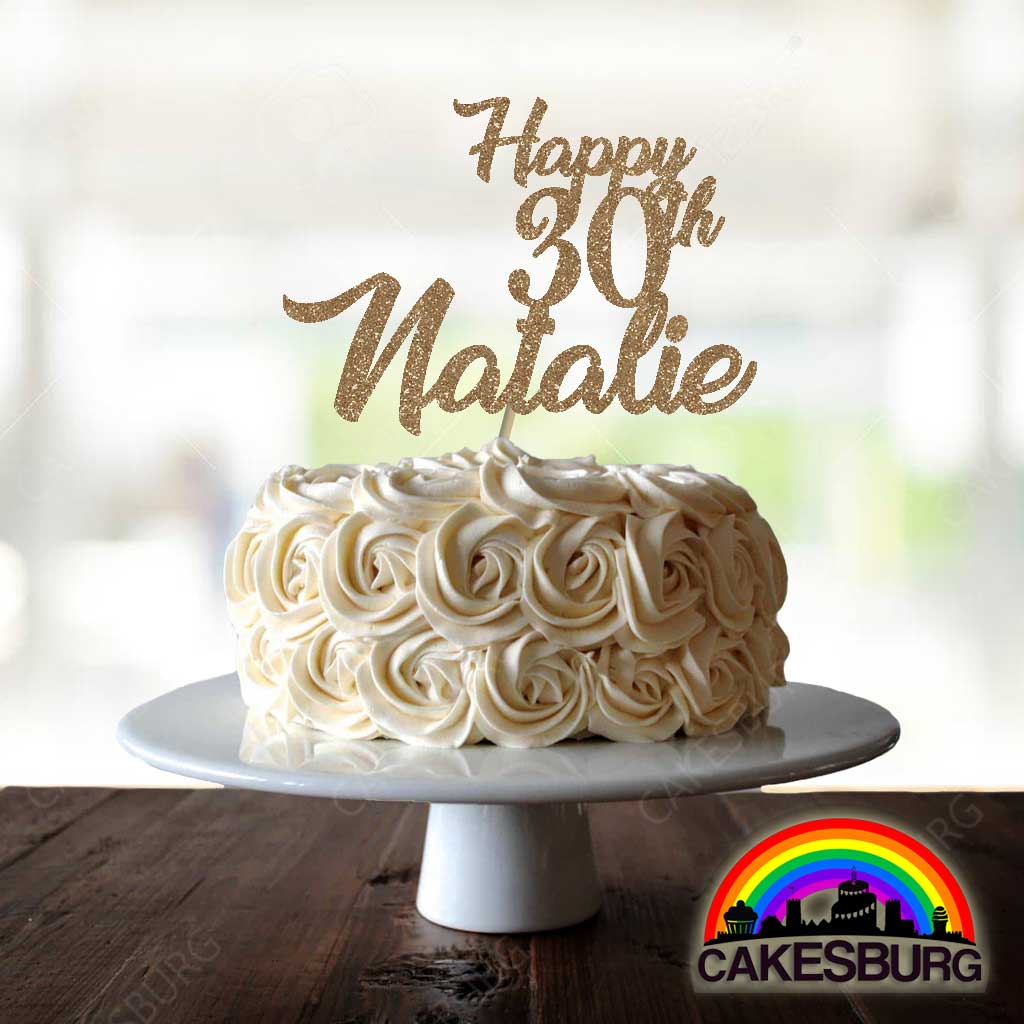 Personalised Glitter Cake Topper