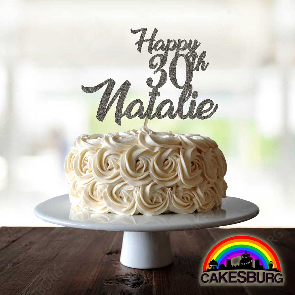 Personalised Glitter Cake Topper