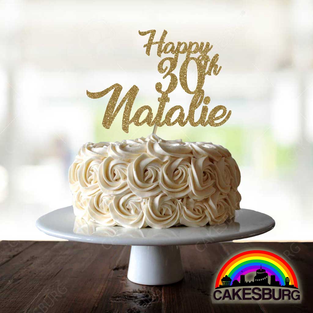 Personalised Glitter Cake Topper