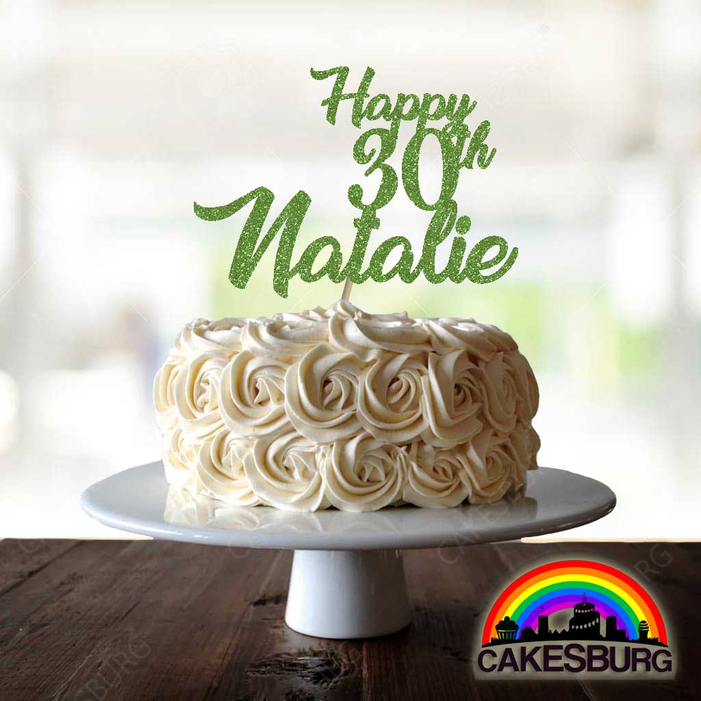 Personalised Glitter Cake Topper