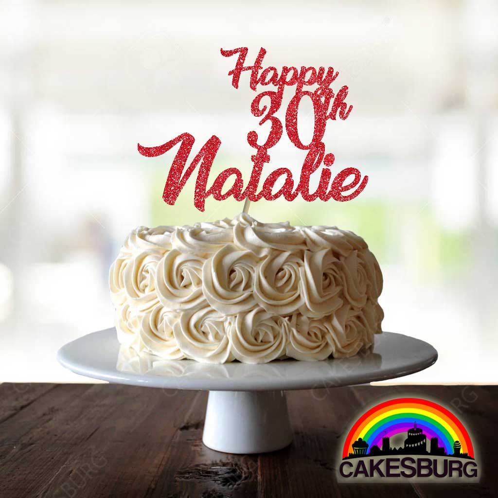 Personalised Glitter Cake Topper