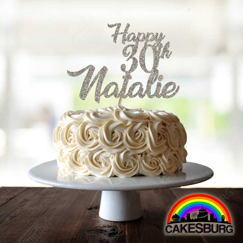 Personalised Glitter Cake Topper