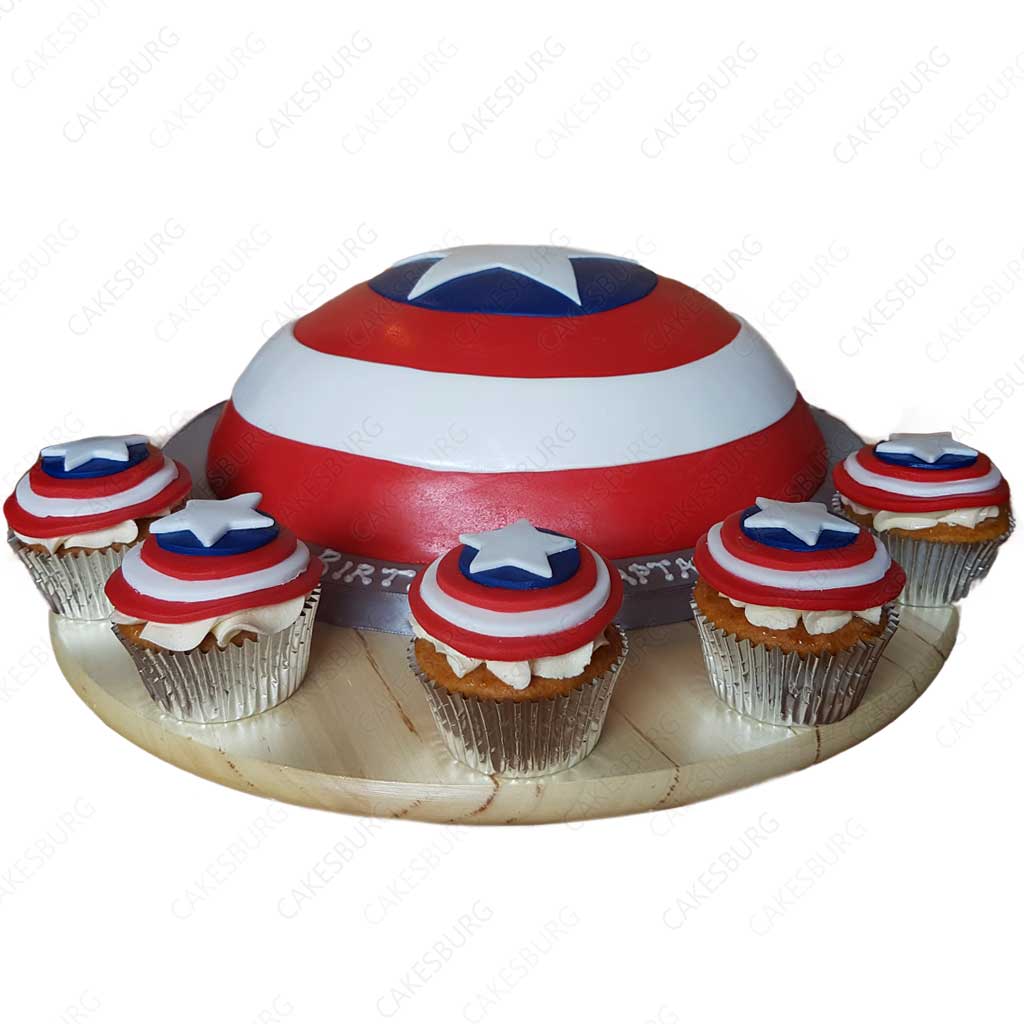 Captain America Birthday Supplies 1Cake Topper + 15 Cupcake Toppers + 1 Kid  Mask | eBay