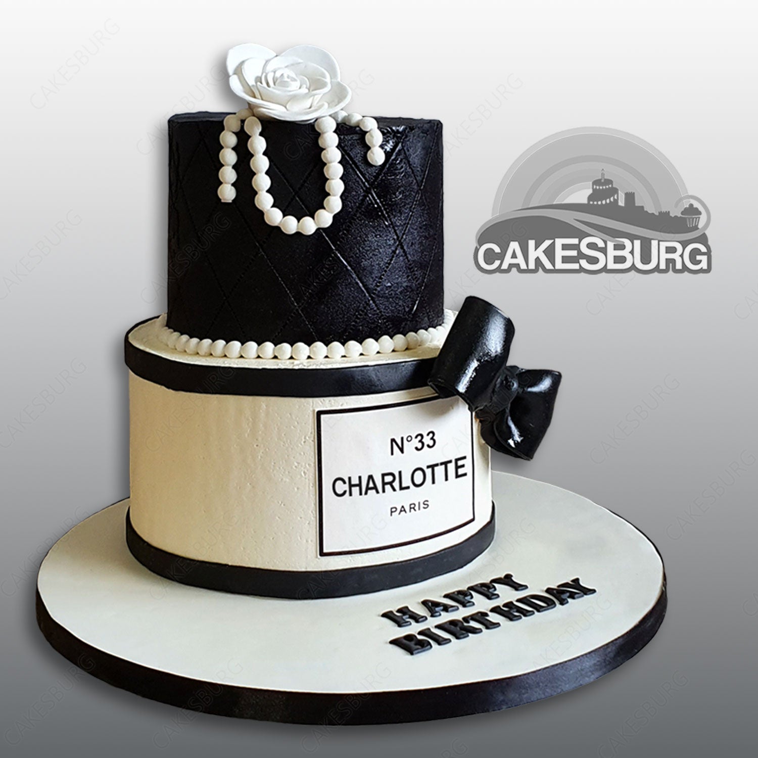 Elegant Black & White Cake